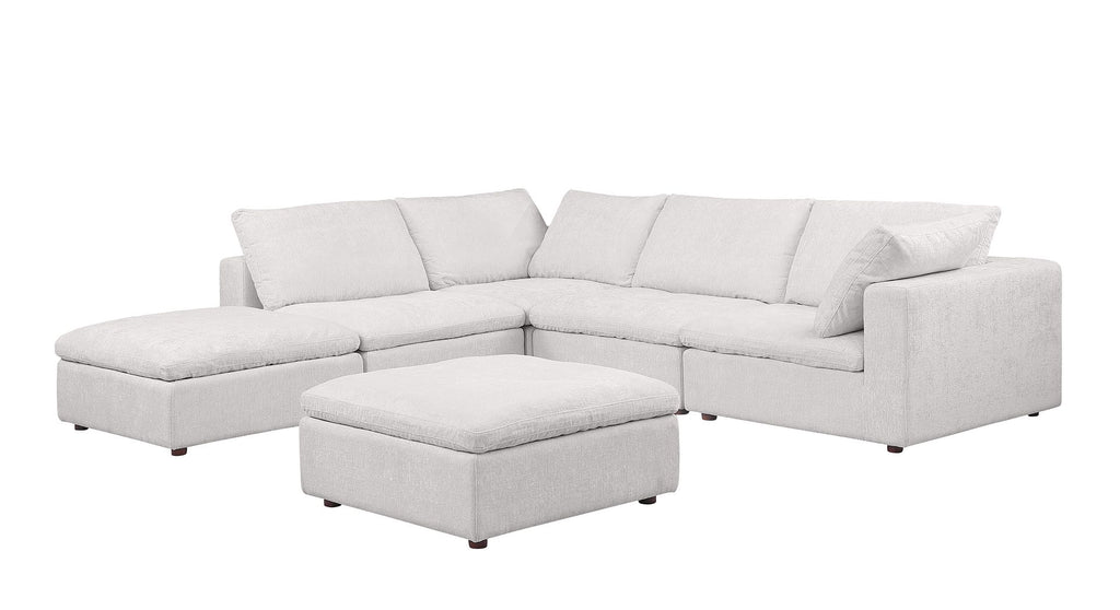 1100 Divanitalia 6-Piece Left Arm Facing 3-Seat Sectional Sofa - Top-grain Italian Leather