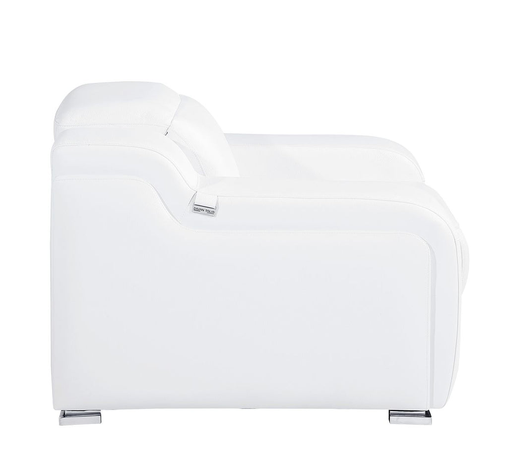 1116 Divanitalia Top Grain Italian Leather Power Reclining Chair with Power Headrests - White - SKU 1116-WHITE-CH - view 8