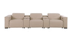 1208 Leather Sofa with 3 Power Recliners and Two Storage Consoles