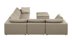 1100 Divanitalia 6-Piece L-Shaped Sectional Sofa - Top-grain Italian Leather