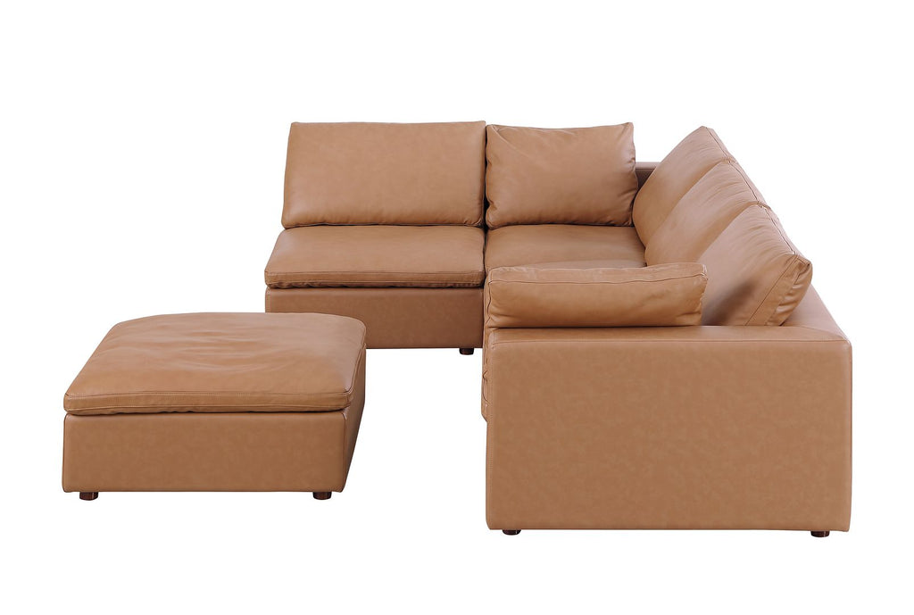 1100 Divanitalia 5-Piece Left Arm Facing 3-Seat Sectional Sofa - Top-grain Italian Leather