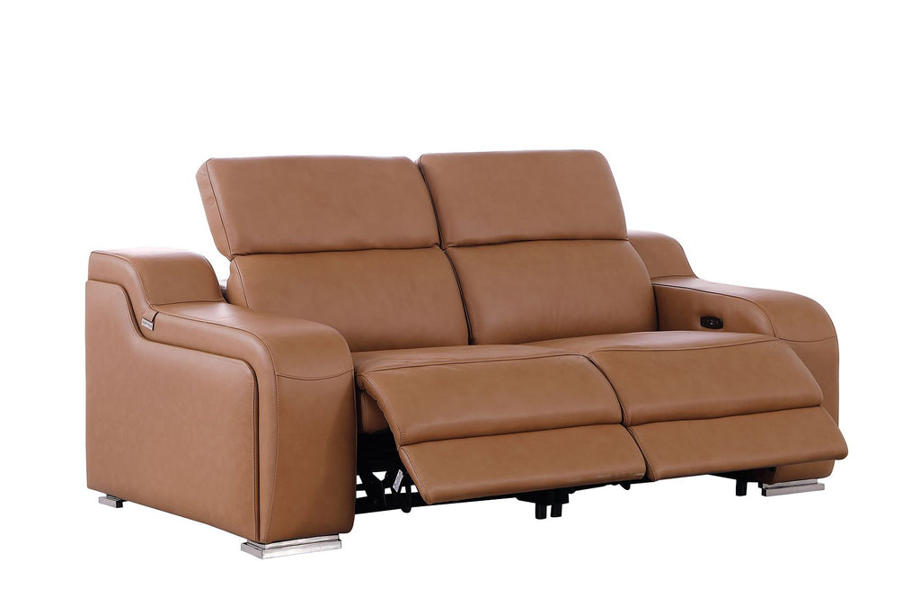 1116 Divanitalia 6-Piece Modular Power Reclining Sofa, Loveseat & Chair Set in Top Grain Italian Leather with 6 Power Recliners & Power Headrests - Cognac - SKU 1116-COGNAC-6.6-HT-3PC - view 10
