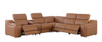 1116 Divanitalia 6-Piece L-Shaped Sectional Sofa in Top Grain Italian Leather with 3 Power Recliners & Power Headrests - Cognac - SKU 1116-COGNAC-6PC-3PWR-SECTIONAL- GROUP - view 4