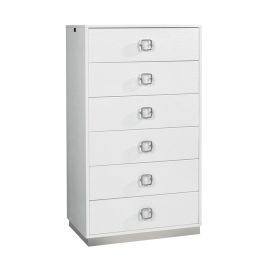 Victoria Modern White Crocodile Lacquer 6-Drawer Chest