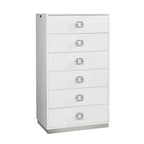 Victoria Modern White Crocodile Lacquer 6-Drawer Chest