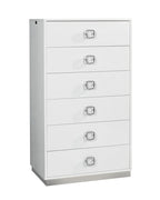 Victoria Modern White Crocodile Lacquer 6-Drawer Chest