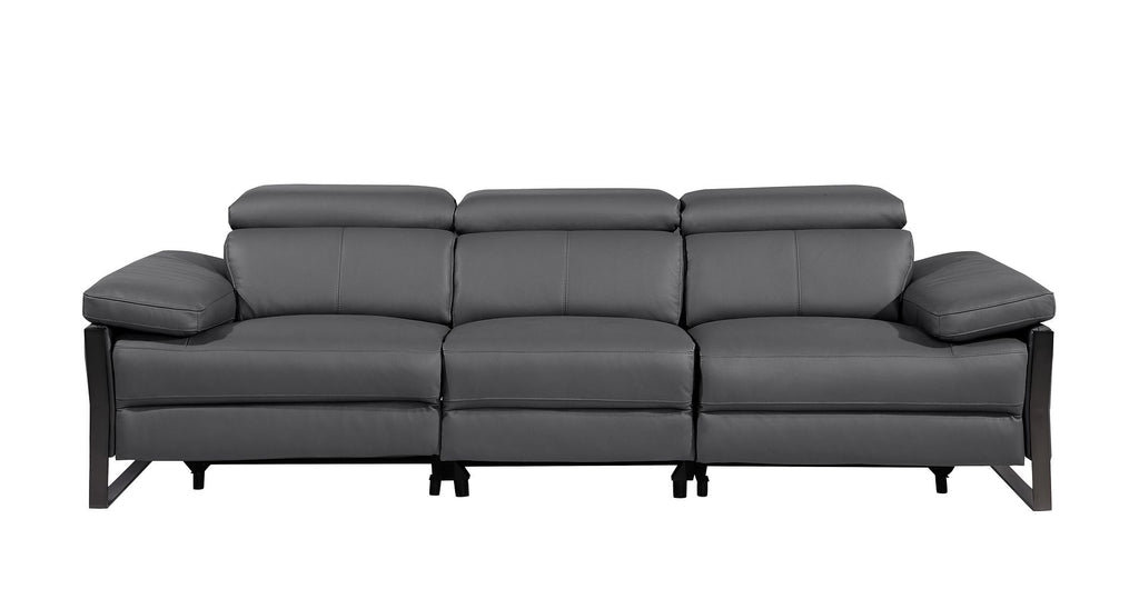 1246 Divanitalia Modular Power Dual Reclining Sofa with Power Reclining Headrests - Top Grain Italian Leather - Dark Grey - SKU 1246-DK-GREY-3.2-S-HT - view 3
