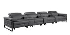 1246 Divanitalia Modular Power Triple Reclining Triple Console Sofa with Power Reclining Headrests - Top Grain Italian Leather