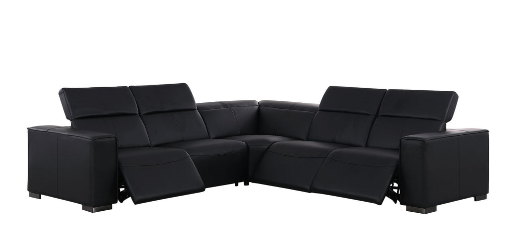 1208 Leather Reclining Set - Sofa & Loveseat with 4 Power Recliners
