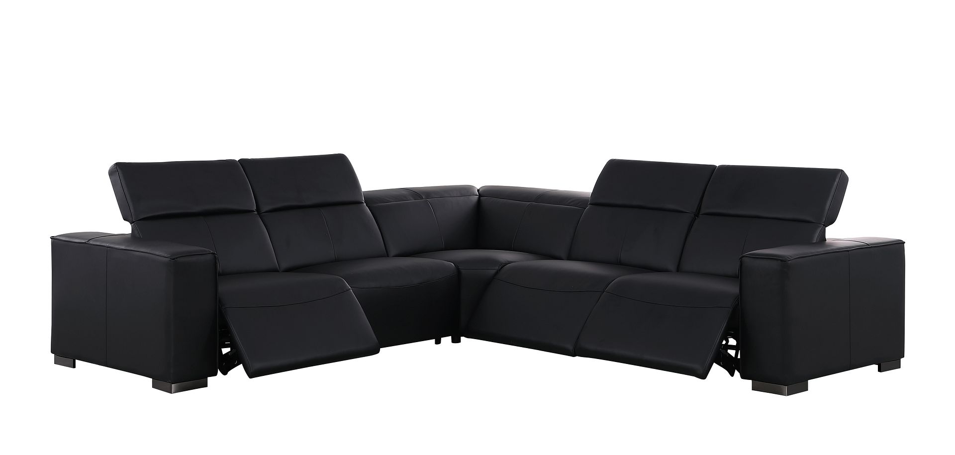 1208 Leather Reclining Set - Sofa & Loveseat with 4 Power Recliners