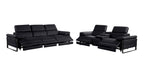 1246 Divanitalia Modular Power Triple Reclining Sofa and Console Loveseat Set with Power Headrests - Top Grain Italian Leather - Black - SKU 1246-BLACK-6.5-HT-2PC - view 4