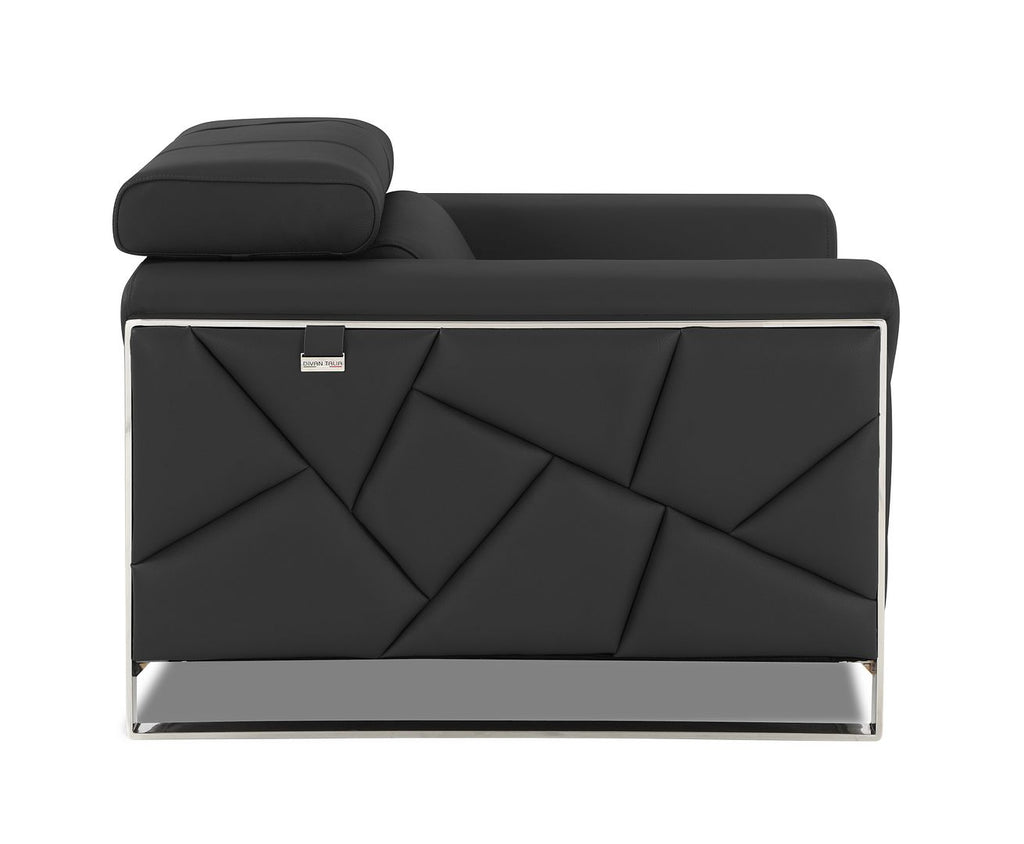 903 Divanitalia Chair with Adjustable Headrest in Top-grain Italian Leather - Dark Grey - SKU 903-CH-DARK GRAY - view 5