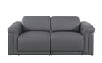 1126 Divanitalia 2-Piece Modular Power Reclining Loveseat in Top Grain Italian Leather with 2 Power Recliners & Power Headrests - Dark Grey - SKU 1126-DK_GREY-2.2-HT - view 3