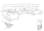 1116 Divanitalia 8-Piece U-Shaped Sectional Sofa in Top Grain Italian Leather with 2 Power Recliners & Power Headrests