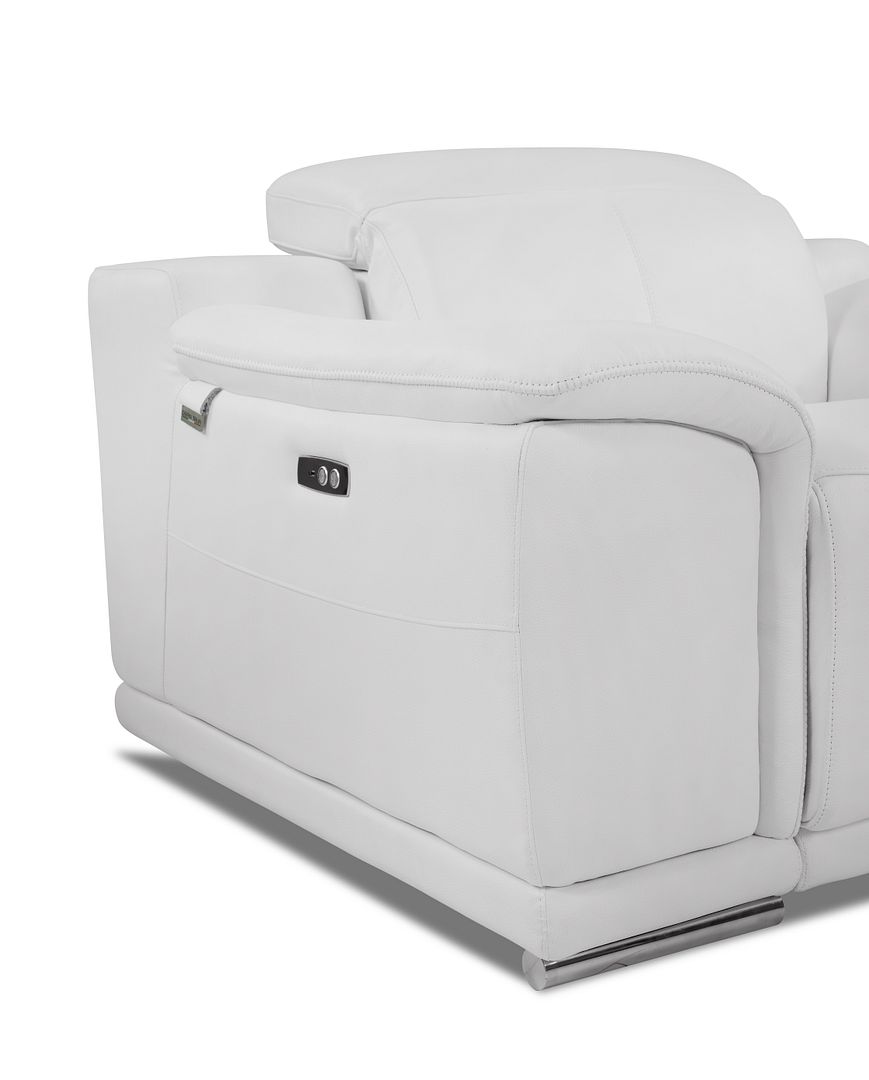 9762 Divanitalia Top Grain Italian Leather Power Reclining Loveseat with Adjustable Headrests