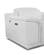 9762 Divanitalia Top Grain Italian Leather Power Reclining Loveseat with Adjustable Headrests