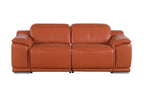 9762 Divanitalia 2-Piece Modular Power Reclining Console with 2 Power Recliners in Top Grain Italian Leather
