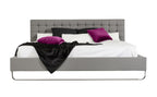 Eastern King Gemma Modern Grey Leatherette Bed
