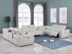9762 Divanitalia 10-Piece U-Shaped Top Grain Italian Leather Sectional Sofa with 4 Power Recliners