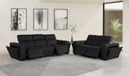 1224 Divanitalia 5-Piece Modular Power Reclining Sofa and Loveseat Set in Top Grain Italian Leather with 4 Power Recliners & Power Headrests - Black - SKU 1224-BLACK-5.4-HT-2PC - view 2