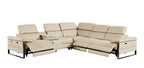 1246 Divanitalia 6-Piece L-Shaped Modular Power Reclining Sectional Sofa with 3 Power Recliners and Power Headrests - Top Grain Italian Leather - Beige - SKU 1246-BEIGE-6PC-3PWR-SECTIONAL - view 4