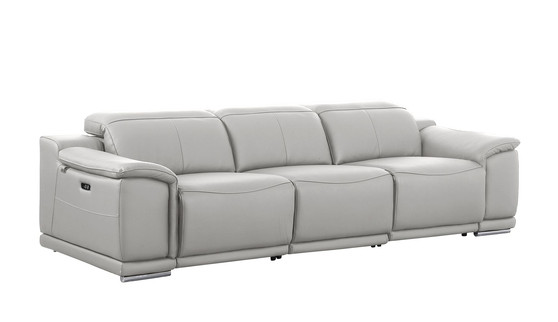 9762 Divanitalia 3-Piece Modular Power Reclining Sofa with 3 Power Recliners in Top Grain Italian Leather