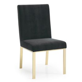 Reba Modern Grey Velvet & Gold Dining Chair (Set of 2)