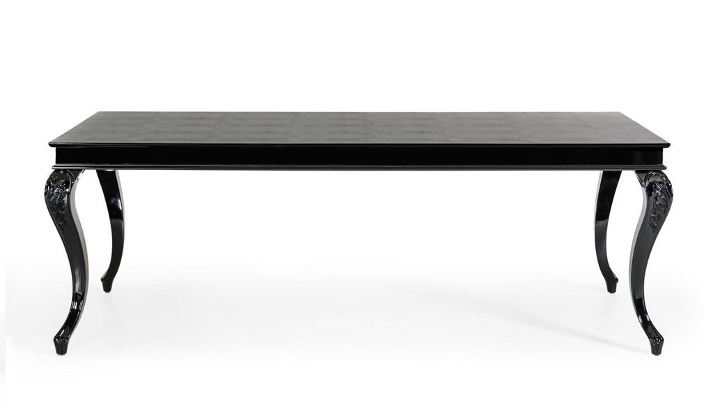 Sovereign Transitional Black Crocodile Dining Table with Black Gloss Legs