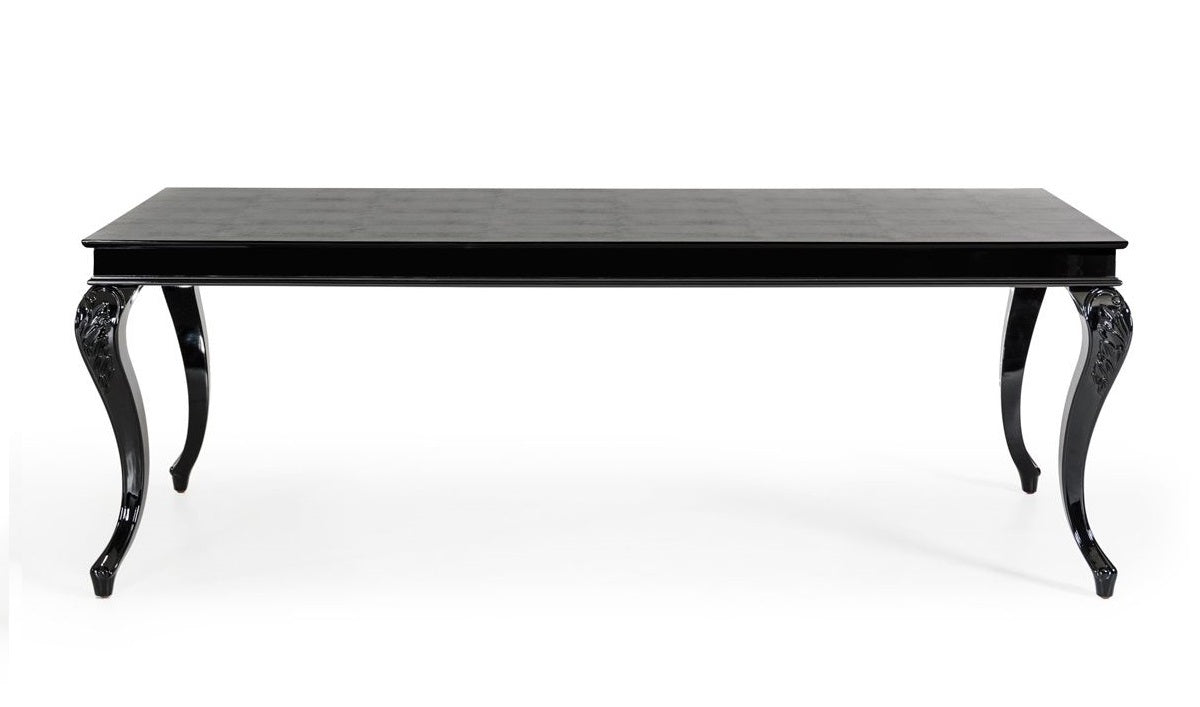 Sovereign Transitional Black Crocodile Dining Table with Black Gloss Legs