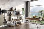 Brewer - Modern Walnut Glass & Stainless Steel Bookshelf