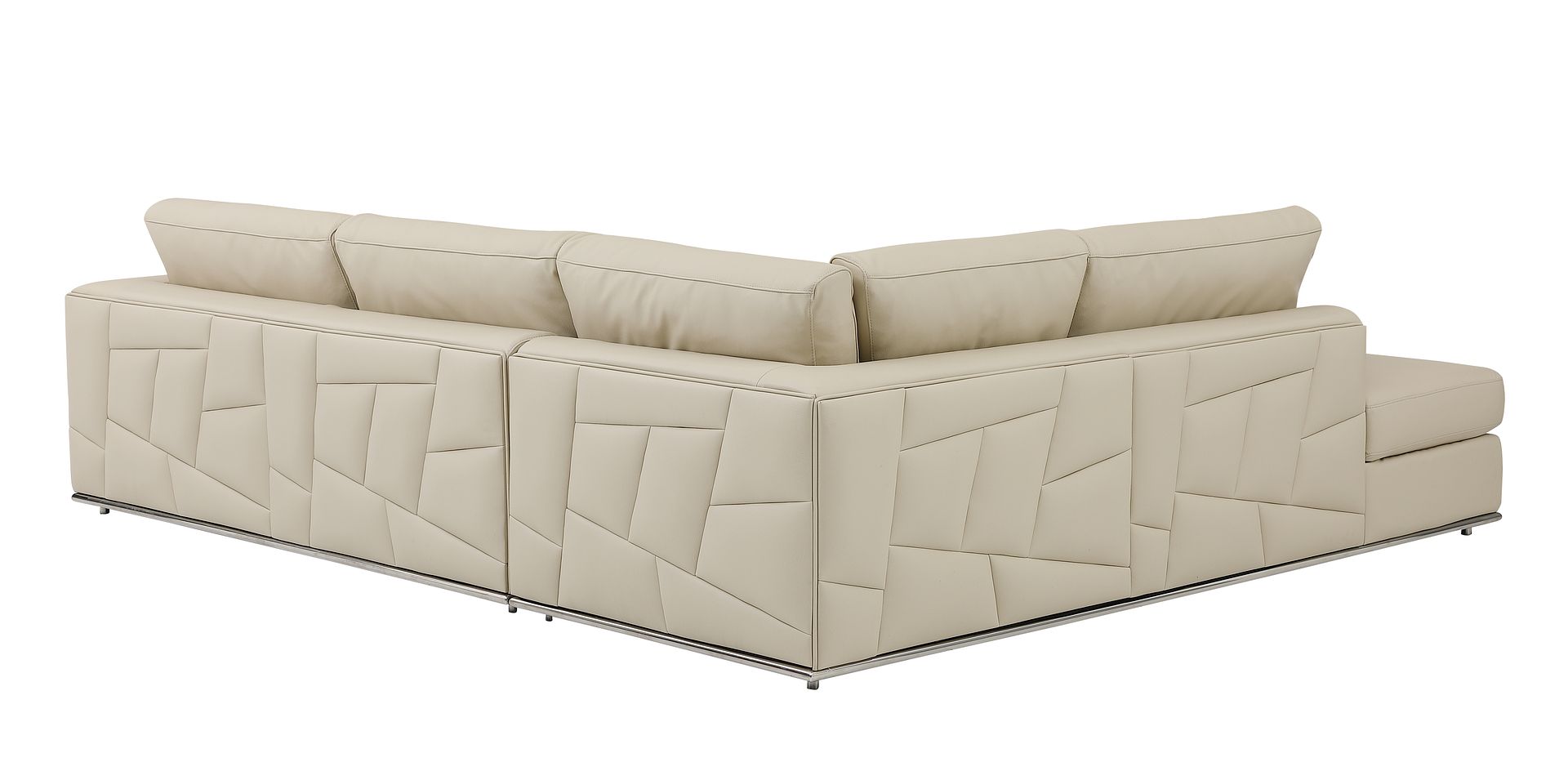 998 Divanitalia Cream Left Arm Facing Sectional Sofa in Top-grain Italian Leather