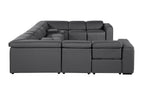 1224 Divanitalia 10-Piece U-Shaped Sectional Sofa in Top Grain Italian Leather with 4 Power Recliners & Power Headrests