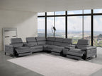 1246 Divanitalia 8-Piece L-Shaped Modular Power Reclining Sectional Sofa with 3 Power Recliners and Power Headrests - Top Grain Italian Leather