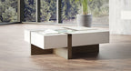 Makai Modern White & Walnut Square Coffee Table