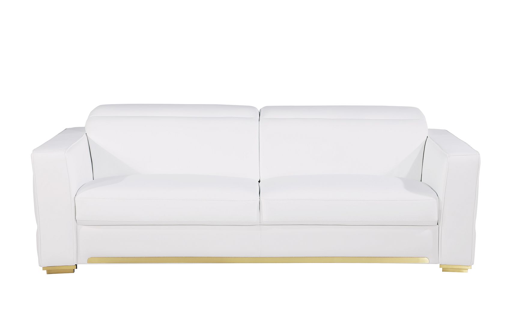 1120 Divanitalia Sofa with Adjustable Headrest in Top-grain Italian Leather - White