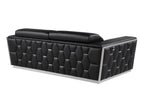 1111 Divanitalia 2-Piece Sofa Set with Adjustable Headrest in Top-grain Italian Leather - Black - SKU 1111-BLACK-2PC - view 5