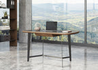 Girard - Modern Walnut & Black Glass Desk