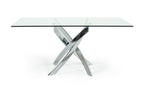 Pyrite Modern Rectangular Glass Dining Table