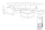1100 Divanitalia 6-Piece Right Arm Facing 3-Seat Sectional Sofa - Top-grain Italian Leather