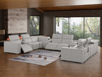 1208 12 Piece U-Shaped Leather Sectional Sofa with 4 Power Recliners & Power Headrest