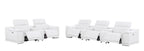 2679 Power Reclining Sofa and Loveseat in Genuine Leather - 5 Recliners with Power Headrests & 3 Consoles - White - SKU 2679-WHITE-8.5-HT-2PC - view 4