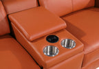 1246 Divanitalia 8-Piece U-Shaped Modular Power Reclining Sectional Sofa with 2 Power Recliners and Power Headrests - Top Grain Italian Leather