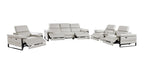 1246 Divanitalia Modular Power Dual Reclining Sofa, Console Loveseat, and Chair Set with Power Headrests - Top Grain Italian Leather - Light Grey - SKU 1246-LT-GREY-7.5-HT-3PC - view 4