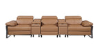 1246 Divanitalia Modular Power Triple Reclining Dual Console Sofa with Power Reclining Headrests - Top Grain Italian Leather - Cognac - SKU 1246-COGNAC-5.3-HT - view 3