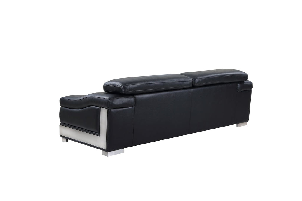 415 Divanitalia 2-Piece Sofa Set with Adjustable Headrest in Top-grain Italian Leather - Black - SKU 415- BLACK 2PC (S/L) - GROUP - view 5