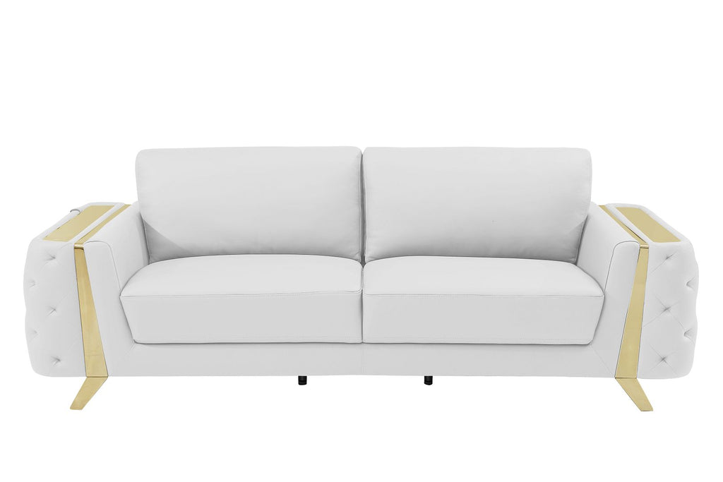 1050 Divanitalia 3-Piece Sofa Set in Top-grain Italian Leather - White - SKU 1050-WHITE-2PC - view 3