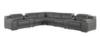 1116 Divanitalia 8-Piece L-Shaped Sectional Sofa in Top Grain Italian Leather with 3 Power Recliners & Power Headrests - Dark Grey - SKU 1116-DK-GREY-8PC-3PWR-SECTIONAL- GROUP - view 2