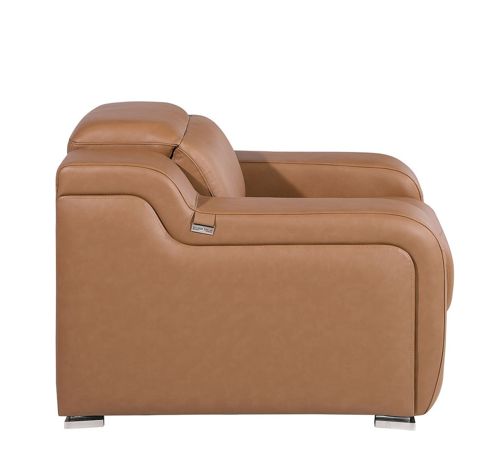 1116 Divanitalia Top Grain Italian Leather Power Reclining Chair with Power Headrests - Cognac - SKU 1116-COGNAC-CH - view 8
