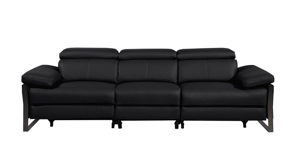 1246 Divanitalia Modular Power Triple Reclining Sofa with Power Reclining Headrests - Top Grain Italian Leather - Black - SKU 1246-BLACK-3.3-HT - view 3