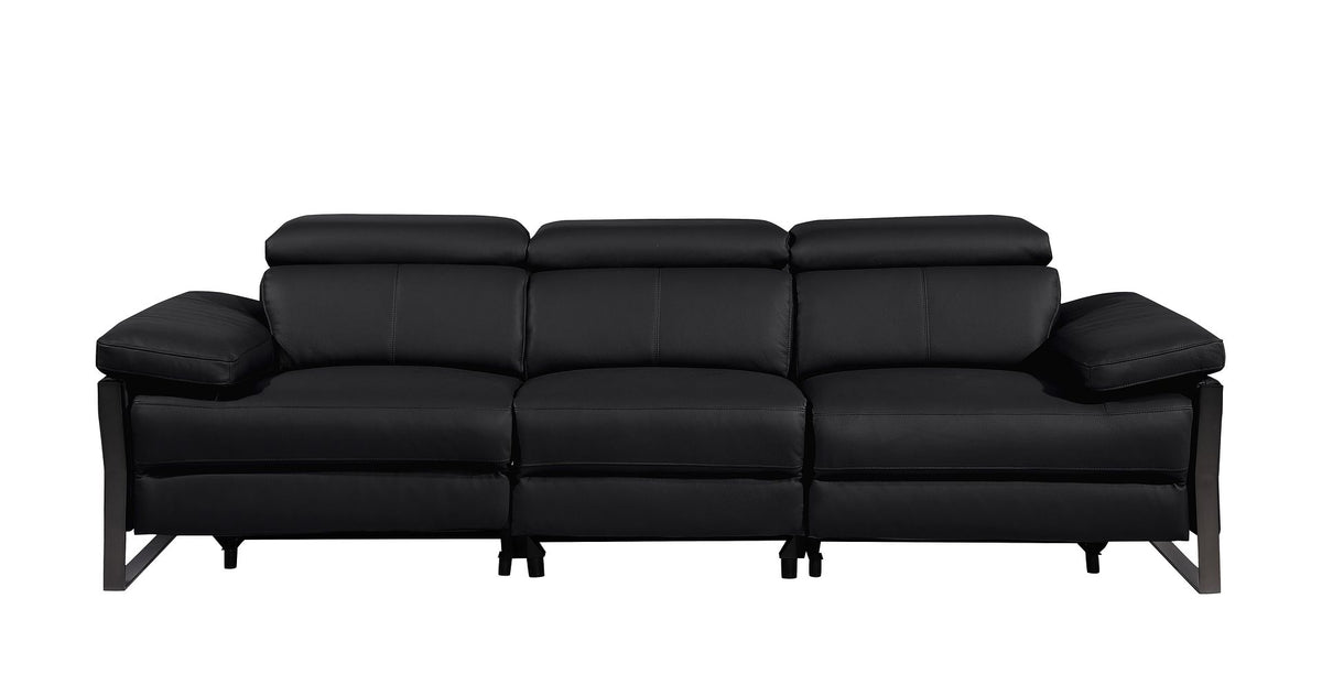 1246 Divanitalia Modular Power Triple Reclining Sofa with Power Reclining Headrests - Top Grain Italian Leather - Black - SKU 1246-BLACK-3.3-HT - view 3